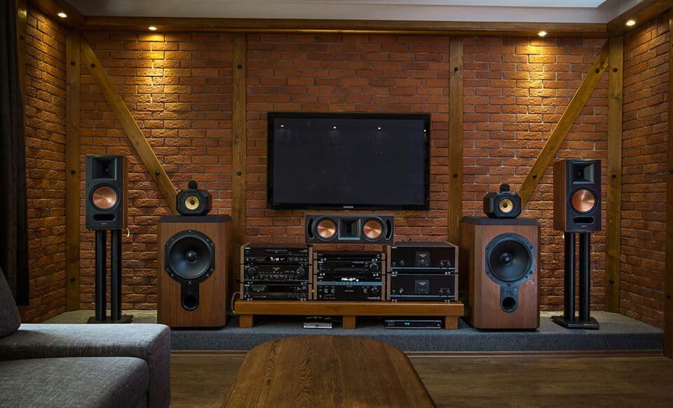 TV with a big stero system