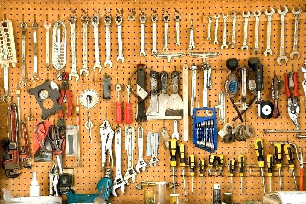 Tools and peg board