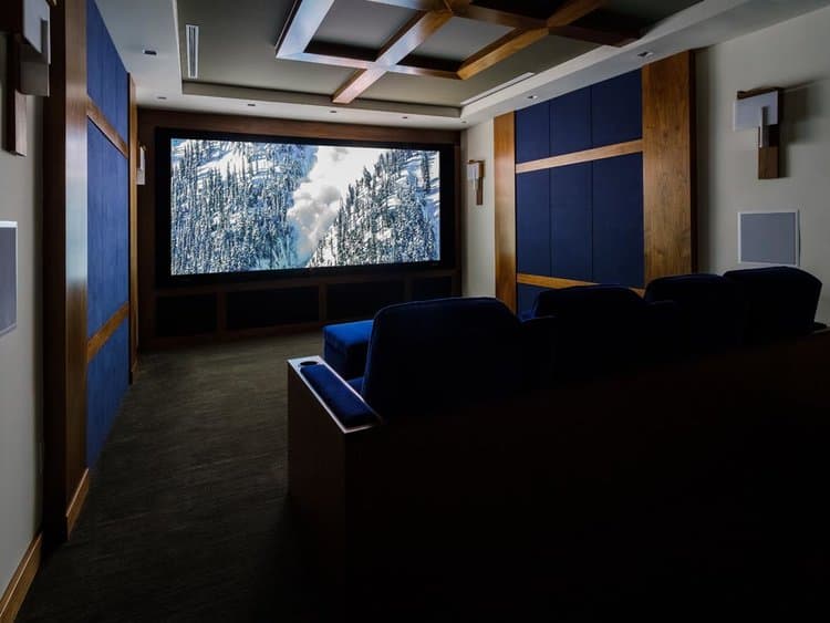 Home cinema with projection screen